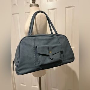 Universal Thread Slate Blue Vegan Leather Duffel Bag